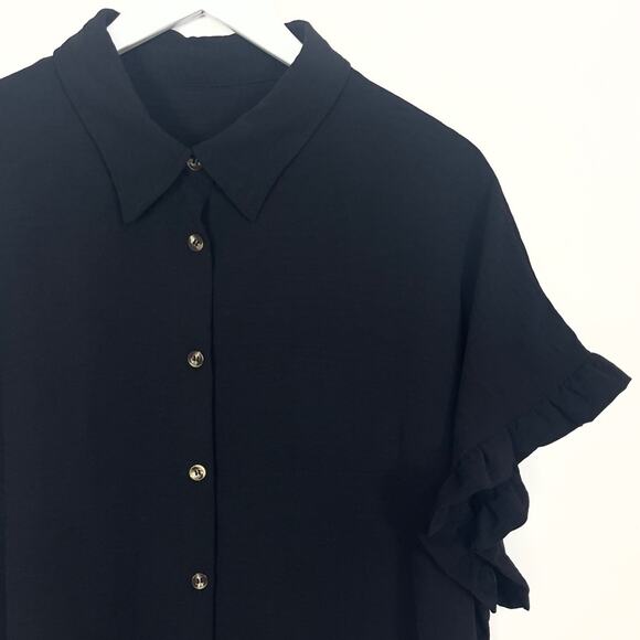Roskiki Ruffled Black Shirt - Picture 3 of 9